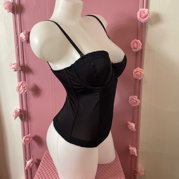 🌚 large - bra top lingerie corset - 36/C - black - Picture 5 of 6